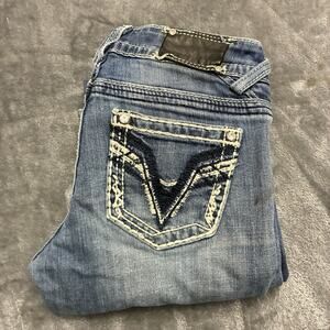 Vigoss Jeans Women’s 27 Blue The Chelsea Bootcut Denim Pants Bikercore Cowboy